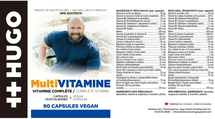 ingrédients suppléments de multivitamines