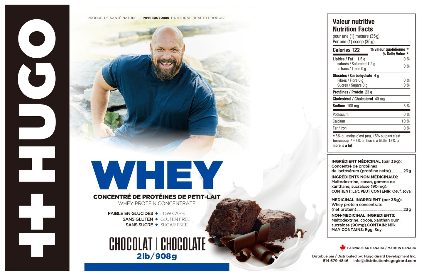ingrédients whey en poudre protéines au chocolat