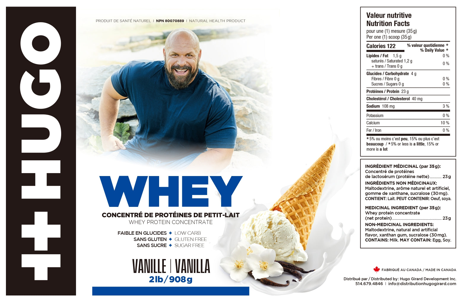 ingrédients whey en poudre protéines à la vanille