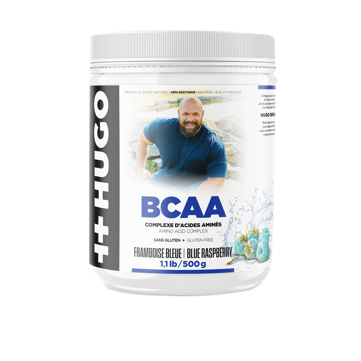 bcaa en poudre framboise bleue